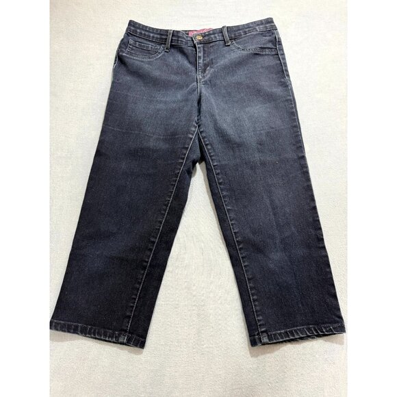 Gloria Vanderbilt Womens Sadie Capri Jeans Straight Leg Stretch Dark Blue Size 8 - Picture 1 of 11